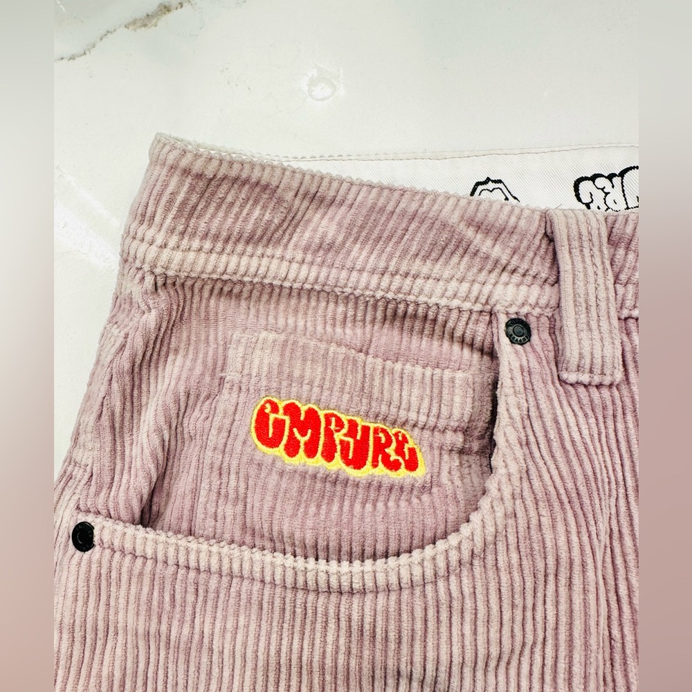 Empyre Pink Corduroy Pants with Red & Yellow Patch